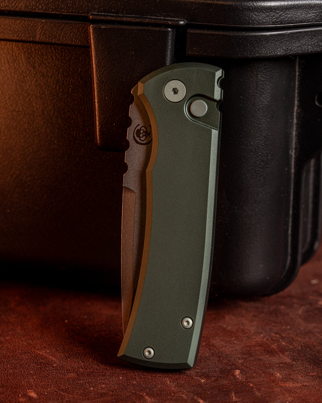 Chaves x ProTech 229 Redencion Auto - Green Handles - Stonewash S35vn Blade