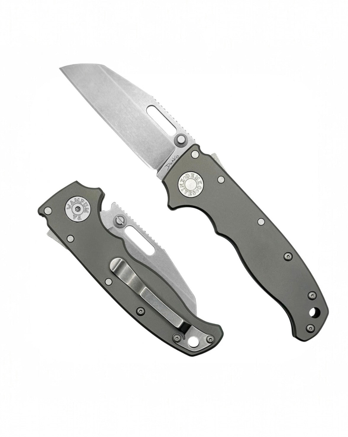 Demko Knives-Demko Knives AD20.5 - Smooth Titanium Handles - 20CV Shark Foot Blade-1-Urban Cutlery