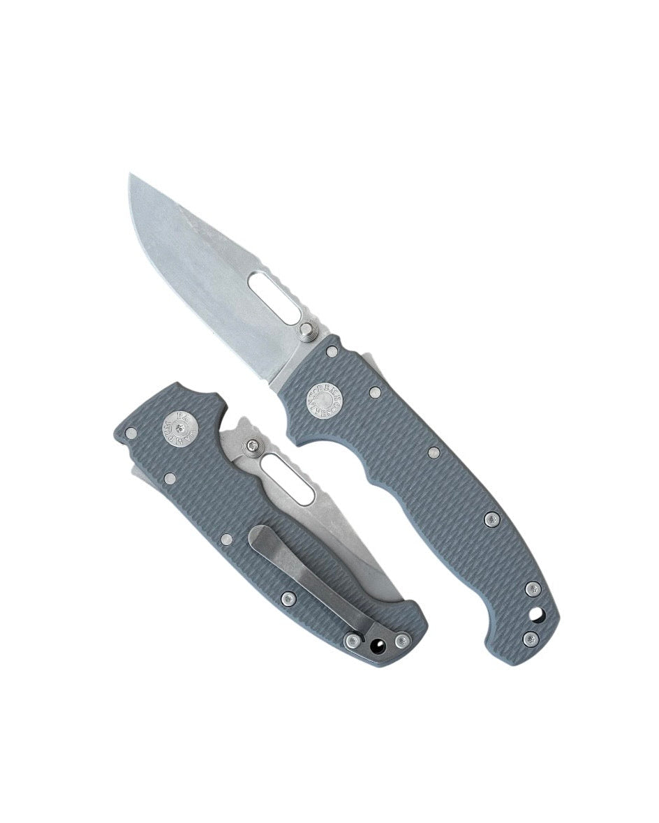 Demko Knives USA MGAD20 - Grey G10 Handles - 3V Clip Point Blade