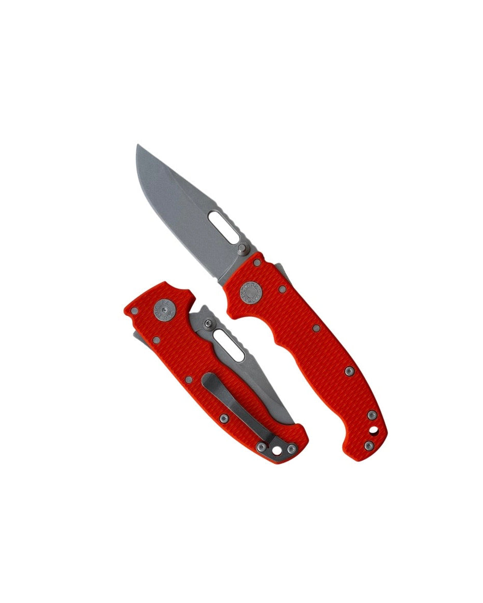 Demko Knives USA MGAD20 - Orange G10 Handles - 3V Clip Point Blade