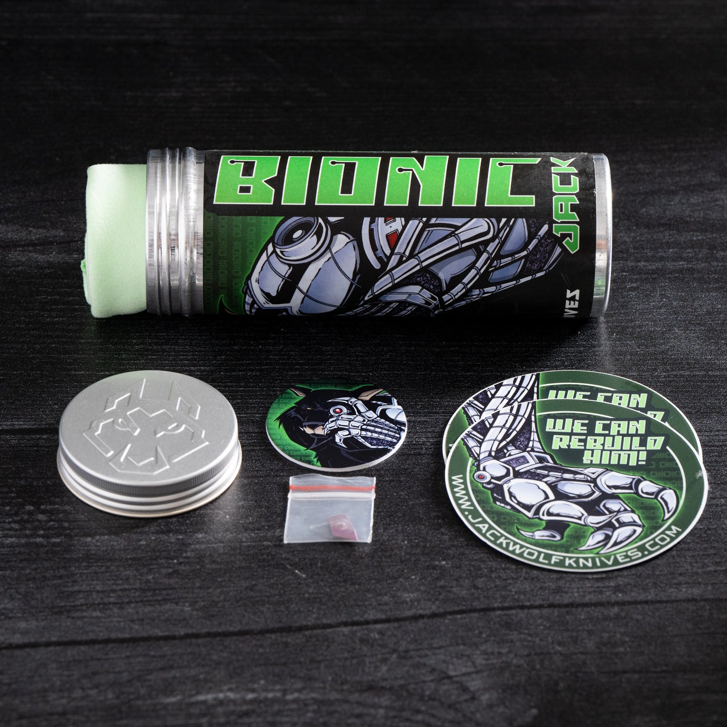 Jack Wolf Knives-Jack Wolf Knives - BIONIC JACK - CAMOCARBON WATERMELON SUGAR - w/ FREE Skiff Bearings-Urban Cutlery