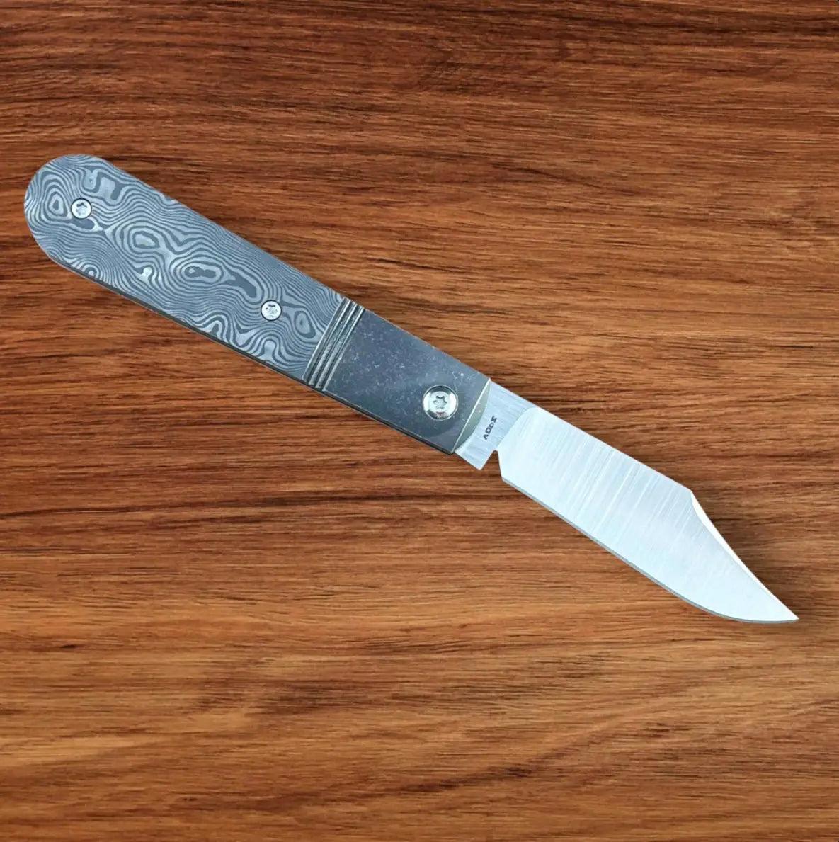 Jack Wolf Knives-Jack Wolf Knives - Big Bro Jack - FAT CARBON BLACK DUNES - w/ FREE Steel Bottle-Urban Cutlery