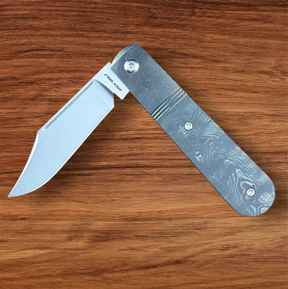 Jack Wolf Knives-Jack Wolf Knives - Big Bro Jack - FAT CARBON BLACK DUNES - w/ FREE Steel Bottle-Urban Cutlery