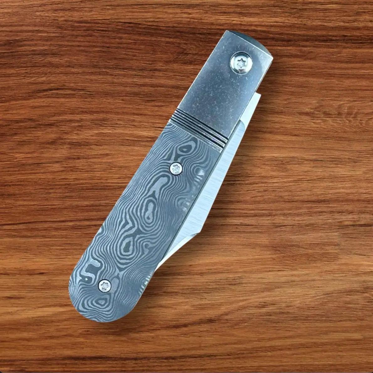 Jack Wolf Knives-Jack Wolf Knives - Big Bro Jack - FAT CARBON BLACK DUNES - w/ FREE Steel Bottle-Urban Cutlery