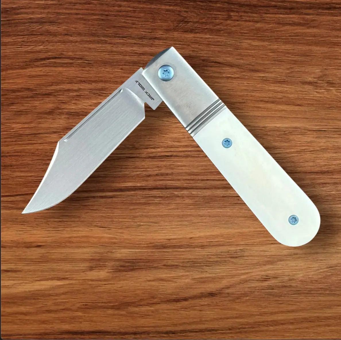 Jack Wolf Knives-Jack Wolf Knives - Big Bro Jack - SMOOTH WHITE BONE - w/ FREE Steel Bottle-Urban Cutlery