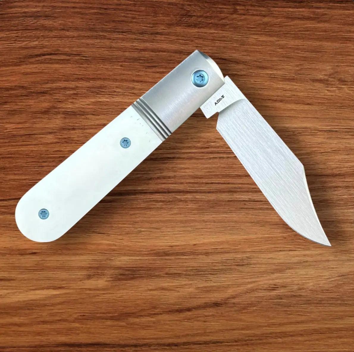 Jack Wolf Knives-Jack Wolf Knives - Big Bro Jack - SMOOTH WHITE BONE - w/ FREE Steel Bottle-Urban Cutlery