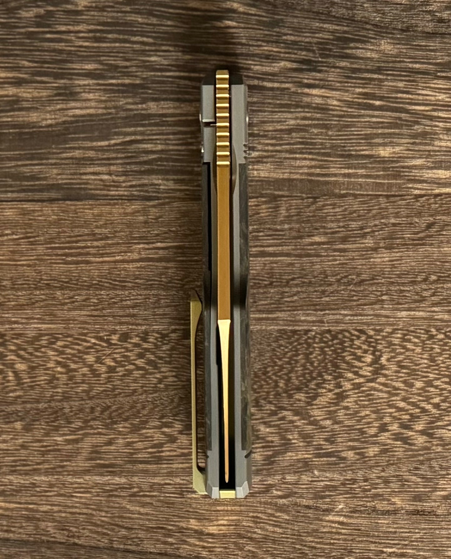 Jack Wolf Knives-Jack Wolf Knives - GUNSLINGER JACK - FAT CARBON DARK MATTER GOLD - 18K GOLD CUSTOM #2-7-Urban Cutlery