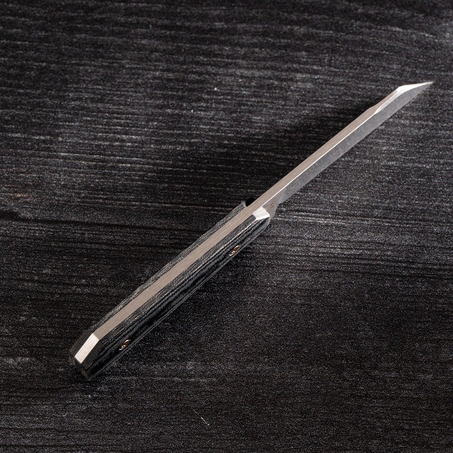 Jack Wolf Knives-Jack Wolf Knives - MIDNIGHT FIXedc - BLACK LINEN MICARTA STONEWASH-Urban Cutlery