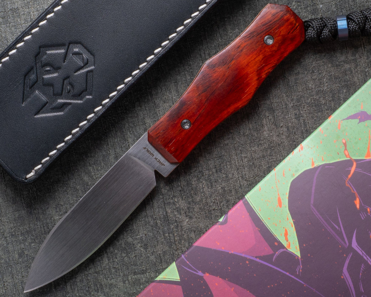 Jack Wolf Knives - Vampire FIXedc - ROSEWOOD - w/ FREE Flask-Jack Wolf Knives-Urban Cutlery & Lifestyle Shoppe