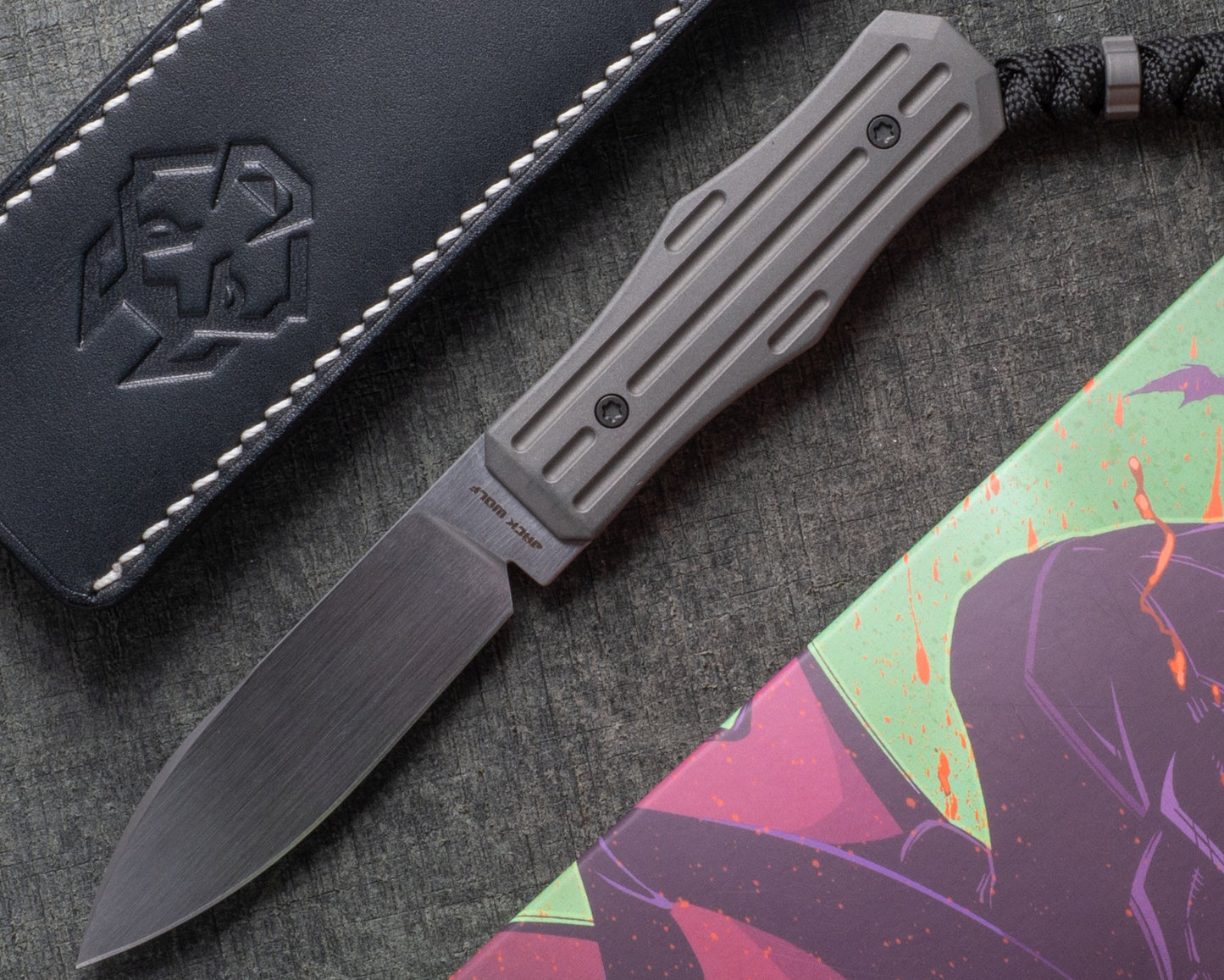 Jack Wolf Knives - Vampire FIXedc - TITANIUM FLUTED - w/ FREE Flask-Jack Wolf Knives-Urban Cutlery & Lifestyle Shoppe
