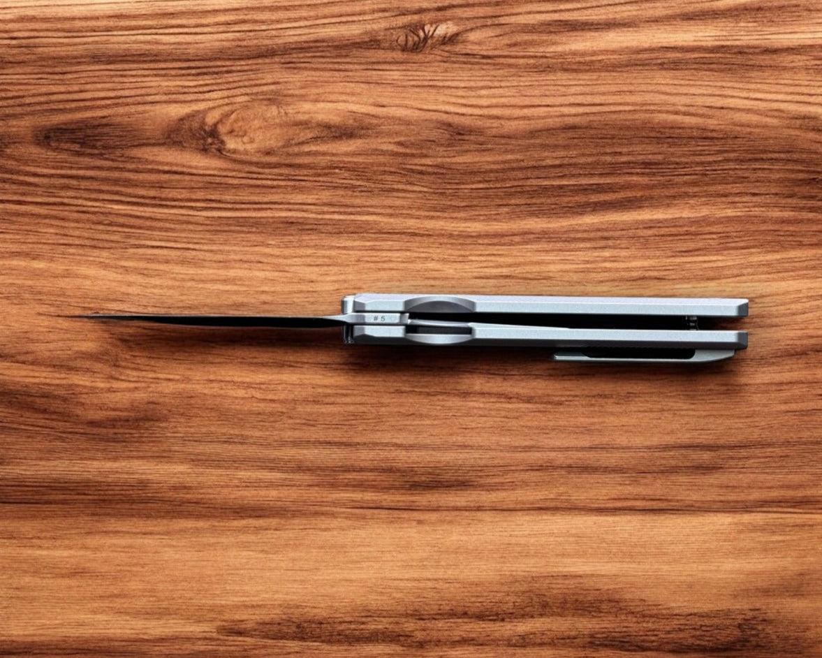 Knife Standards-Knife Standards RR3 - Classic Stonemilled Handle - Stonewashed Vanax SuperClean Blade - Milled Pocket Clip-6-Urban Cutlery