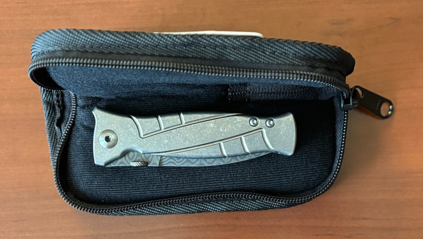 Les George Knives-Les George Knives MK3 - Damascus Blade - Sweep Stonewash Titanium Handle-Urban Cutlery