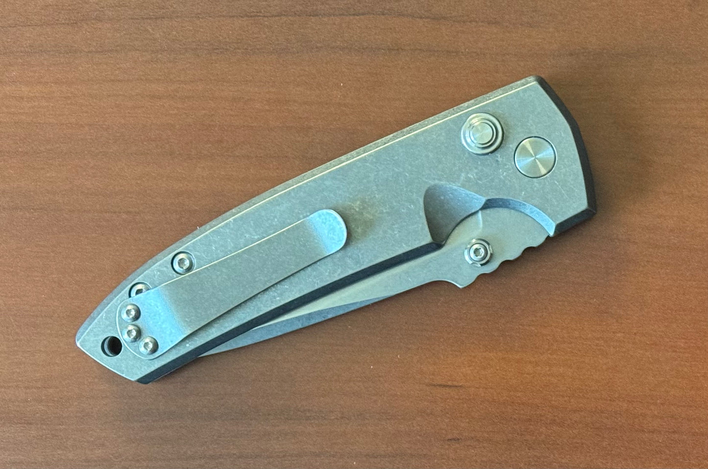 Les George Knives-Les George Knives VECP - Button Lock - Stonewashed Handle & Blade-Urban Cutlery