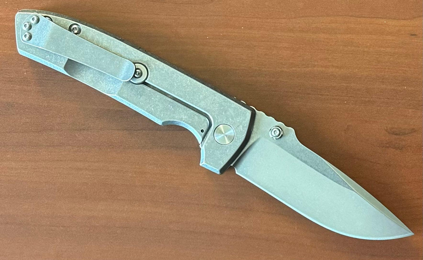 Les George Knives-Les George Knives VECP - Frame Lock - Stonewashed Handle & Blade-Urban Cutlery