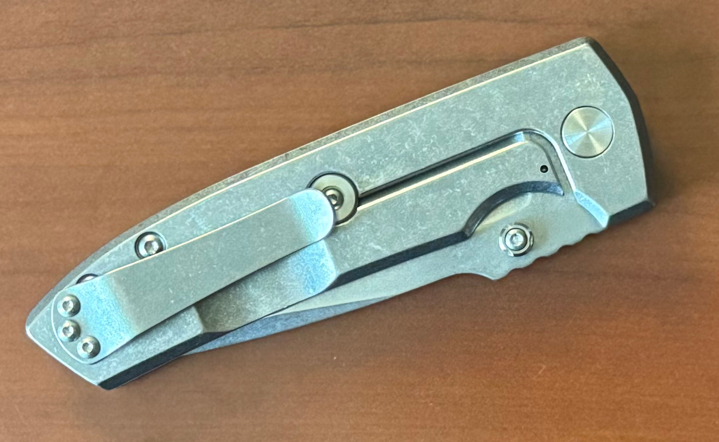 Les George Knives-Les George Knives VECP - Frame Lock - Stonewashed Handle & Blade-Urban Cutlery