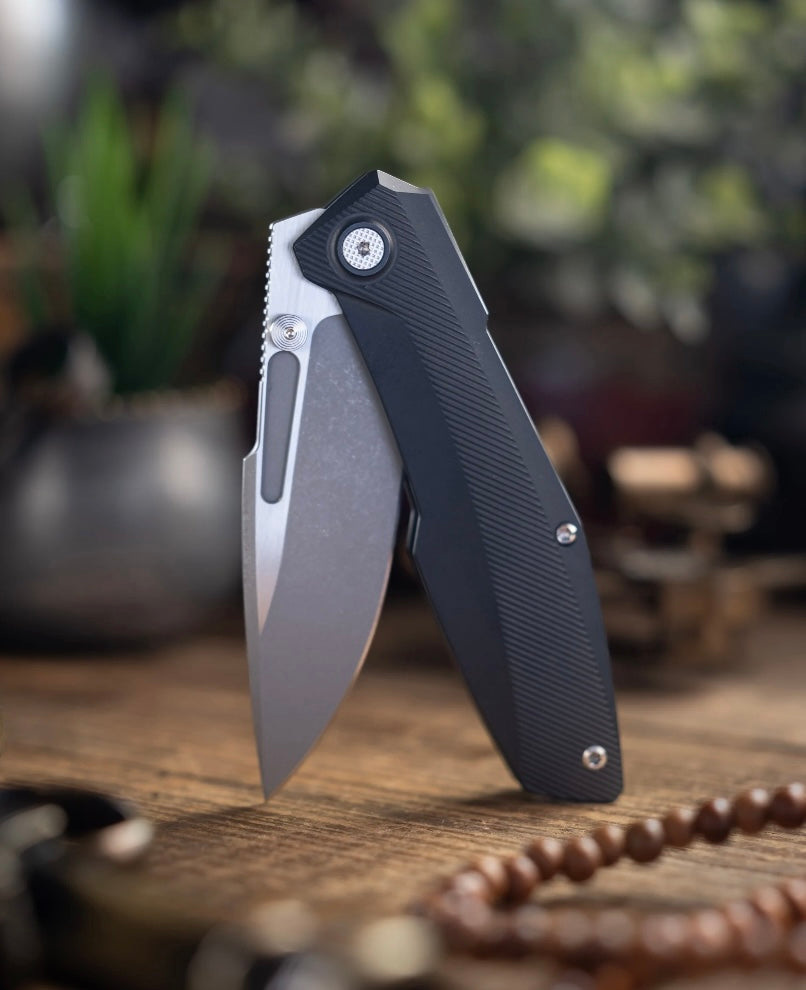 Null Knives Raiden R2 - Milled Black PVD Handle - Dark Stonewash Magnacut Blade-Null Knives-Urban Cutlery & Lifestyle Shoppe