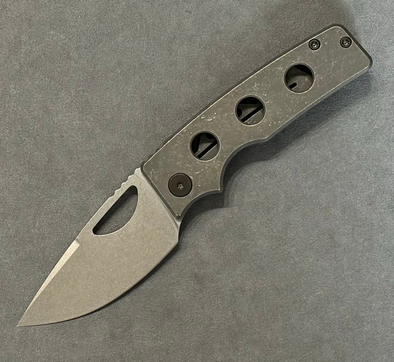 OZ Machine Company-Oz Machine Company Roosevelt ROSIE - Dark Stonewashed Speed Hole - Stonewashed MagnaCut Blade #3228 - Brand New-Urban Cutlery
