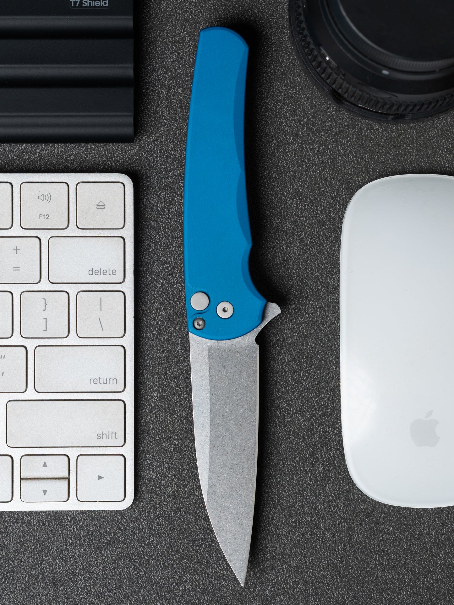 Pro-Tech-Pro-Tech 5301.Blue Malibu - Blue Handle - Stonewash Magnacut Wharncliffe Blade-5-Urban Cutlery