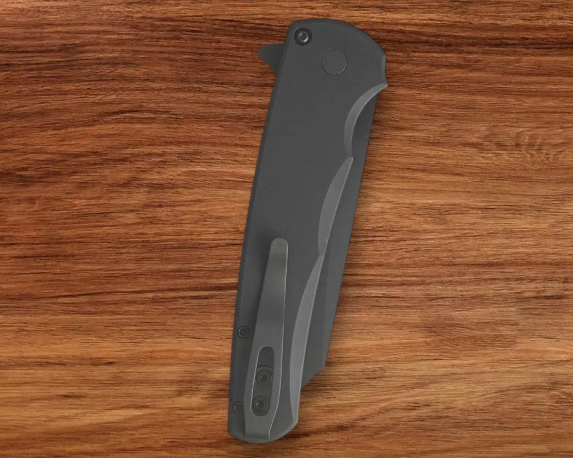 Pro-Tech-Pro-Tech 5403 Malibu - Smooth Black Handle - DLC Black Reverse Tanto Magnacut Blade - DLC Black Mini Deep Carry Clip-5-Urban Cutlery