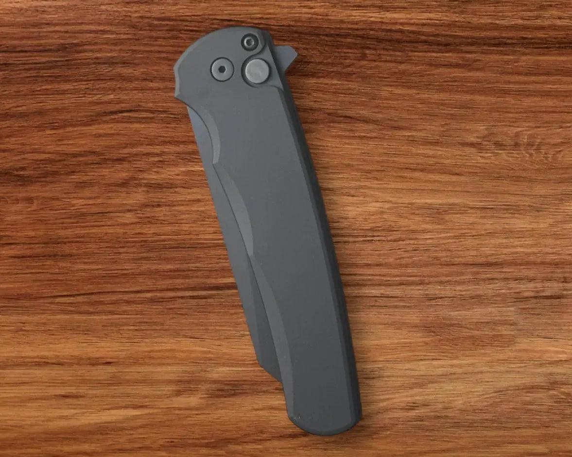 Pro-Tech-Pro-Tech 5403 Malibu - Smooth Black Handle - DLC Black Reverse Tanto Magnacut Blade - DLC Black Mini Deep Carry Clip-Urban Cutlery