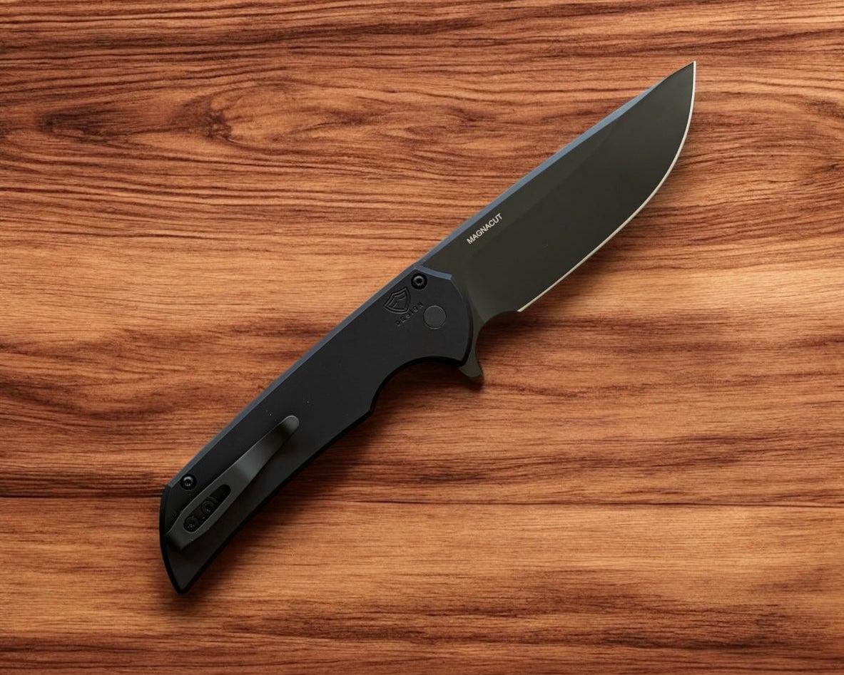 Pro-Tech-Pro-Tech Mordax (MX103) - Black Handle - DLC Black Magnacut Blade - DLC Black Mini Deep Carry Clip-Urban Cutlery