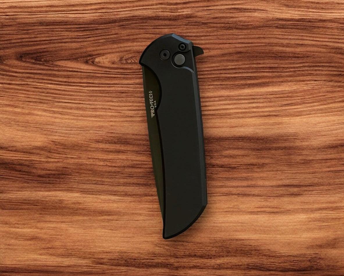 Pro-Tech-Pro-Tech Mordax (MX103) - Black Handle - DLC Black Magnacut Blade - DLC Black Mini Deep Carry Clip-Urban Cutlery
