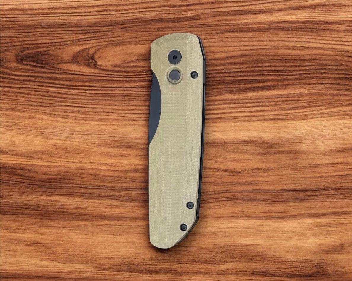 Pro-Tech-Pro-Tech Vero Synapse Auto - Black Aluminum and Green Linen Micarta Handle - DLC Black Magnacut Blade - Black Hardware - Black Signature Vero Clip-Urban Cutlery
