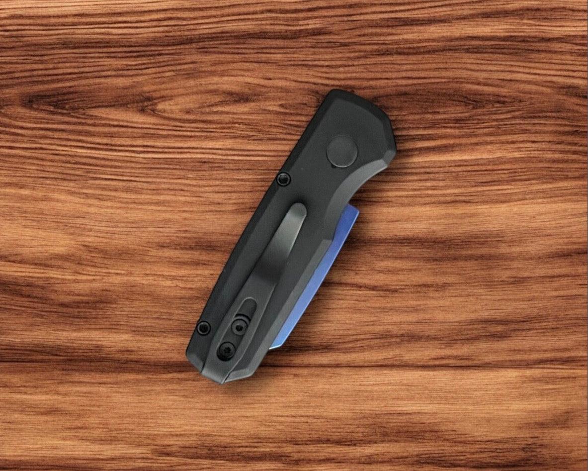Pro-Tech-Protech R5203.SB Runt AUTO - Black Handle - Sapphire 20CV Reverse Tanto Blade - Abalone Button-Urban Cutlery