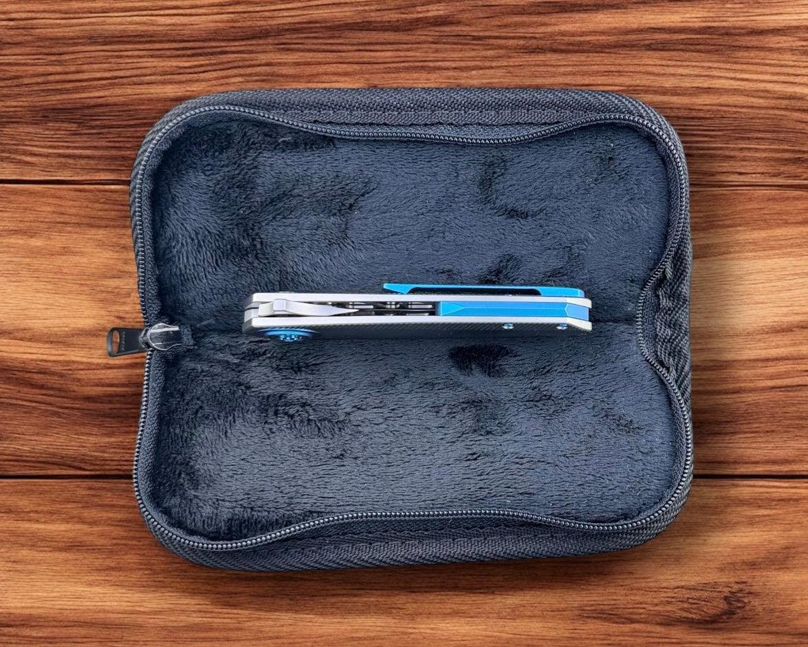 Skiff Workshop-Skiff Made Blades Asylum, Hand Rubbed Satin CPM154 Blade, Milled Titanium Scales, Seafoam Pivot Collar, Pocketclip, and Hardware, #78-7-Urban Cutlery