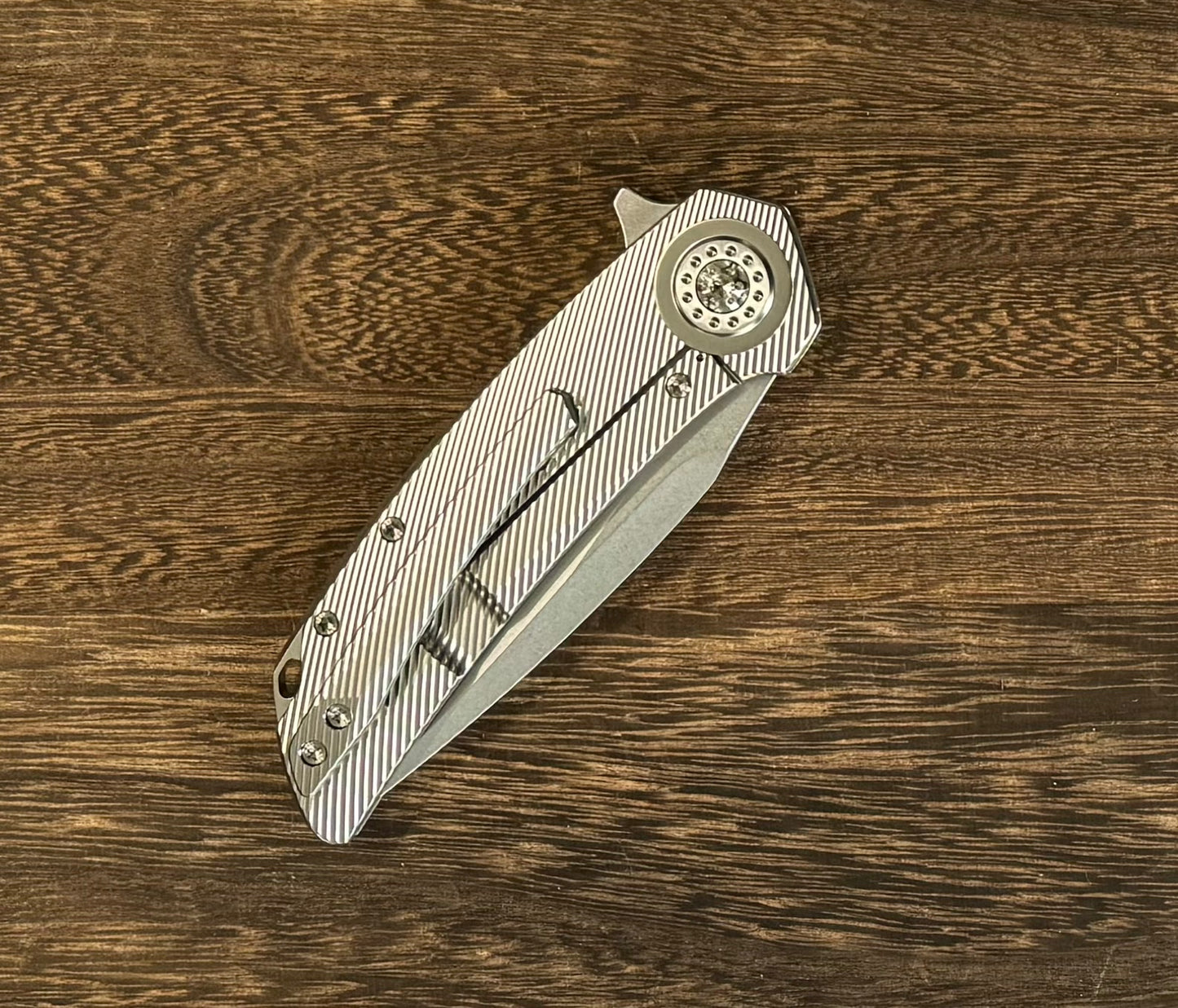 Skiff Workshop-Skiff Made Blades Fugitive, S45VN Blade, Milled Titanium Scales, Ti Pivot Collar and Hardware, #144-Urban Cutlery