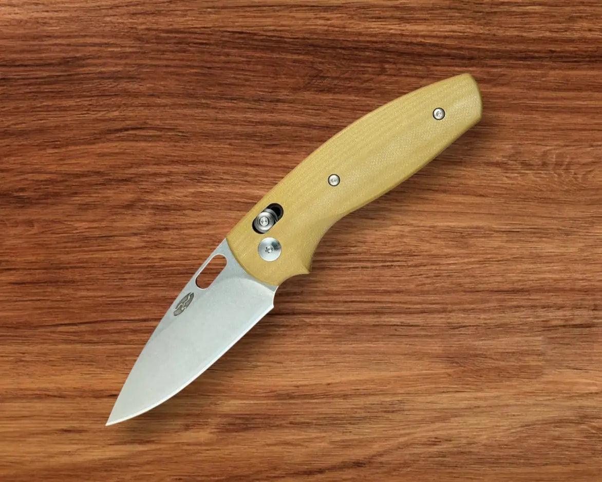 Three Rivers Mfg.-Three Rivers Mfg. (TRM) Bulldog - COYOTE BROWN G10 3D Contoured SMOOTH Handles - 20CV Blade-Urban Cutlery