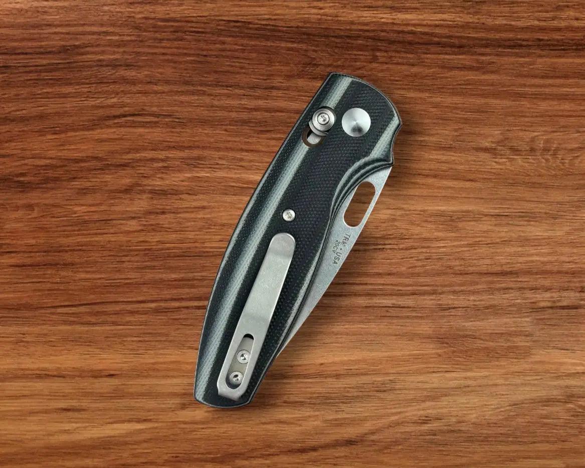 Three Rivers Mfg.-Three Rivers Mfg. (TRM) Bulldog - GHOST G10 3D Contoured SMOOTH Handles - 20CV Blade-5-Urban Cutlery