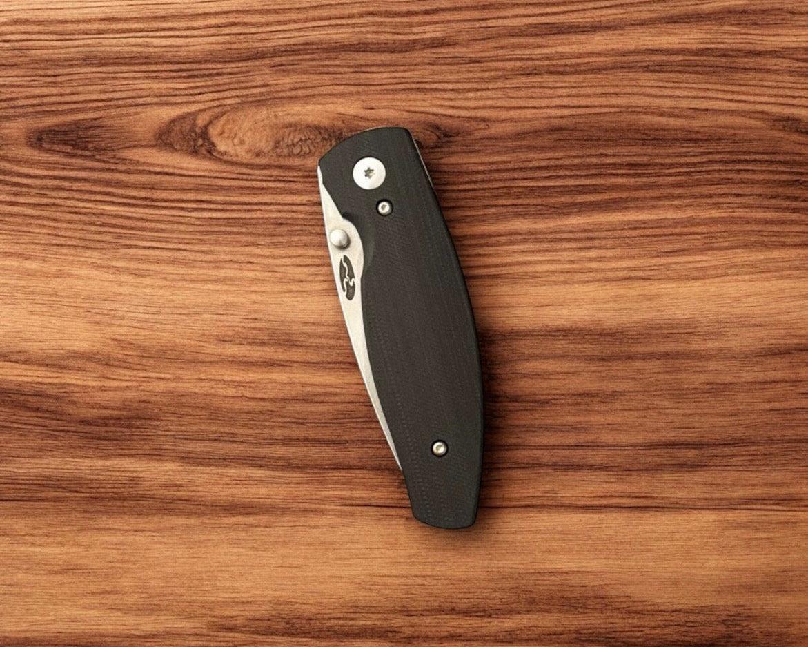 Three Rivers Mfg.-Three Rivers Mfg. (TRM) Neutron 2 - JET BLACK G10 3D Contoured Smooth Handles - 20CV Blade-Urban Cutlery