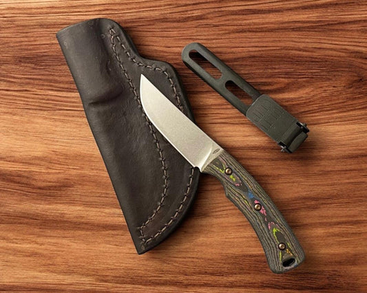 Three Rivers Mfg.-Three Rivers Mfg. (TRM) TAGALONG - CAMOCARBON 80's 3D CONTOURED SMOOTH Handles - Magnacut Blade-Urban Cutlery