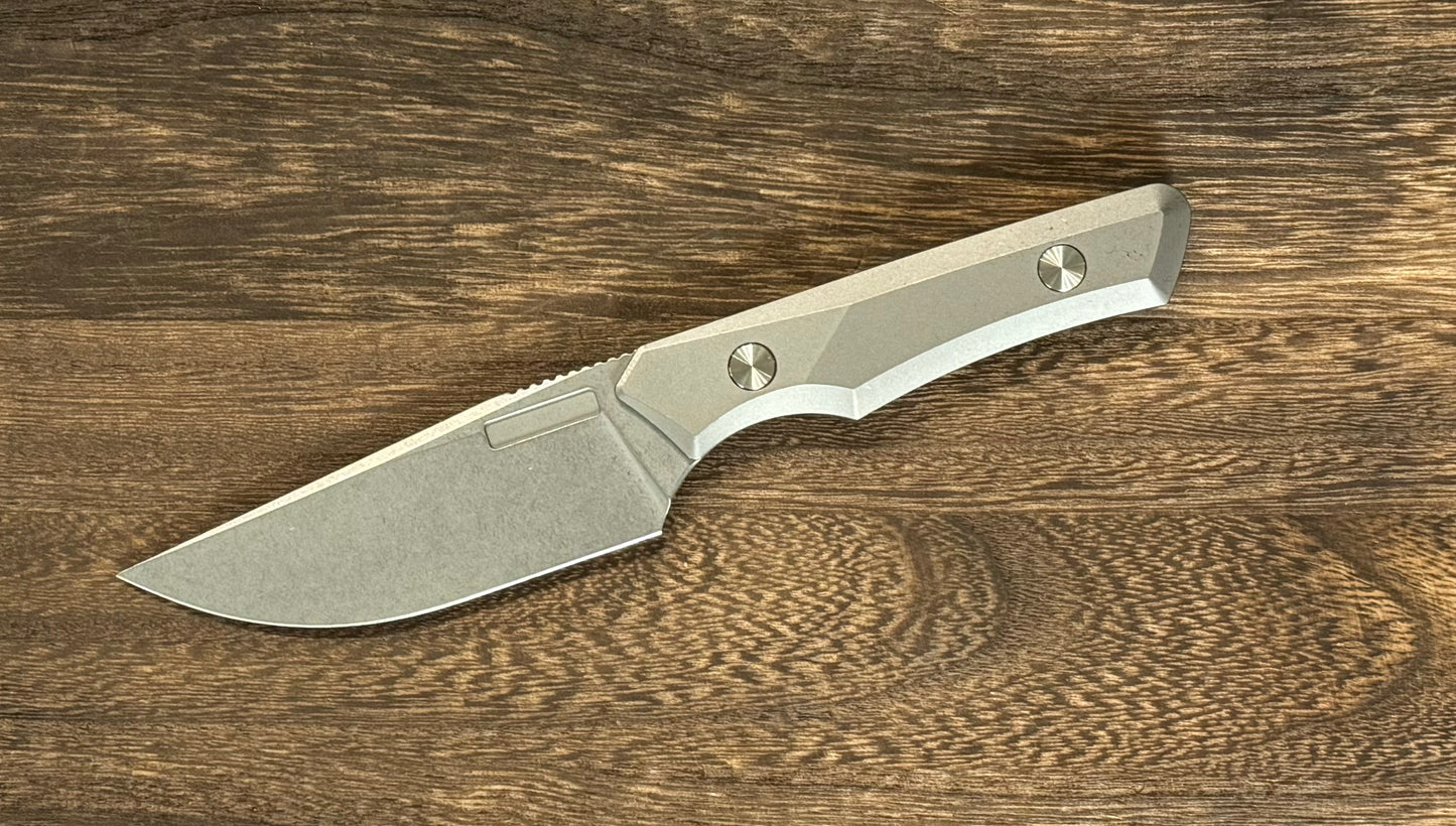 Vero Engineering-Vero Engineering Myelin Fixed Blade - Stonewashed Ti Handle - Stonewashed Blade-Urban Cutlery