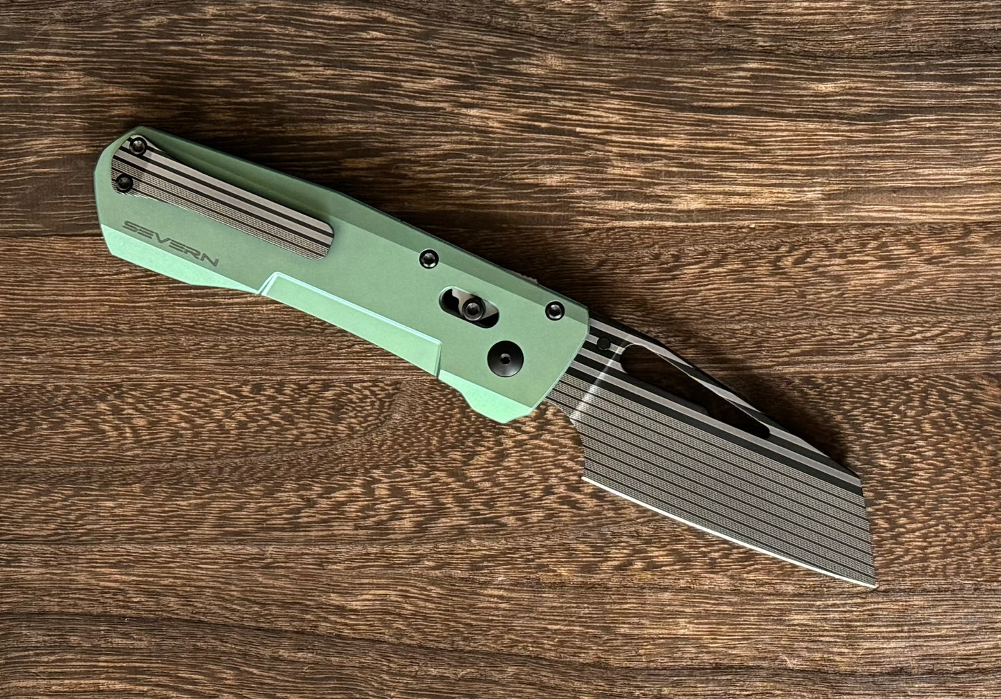 Winterblade - Severn Green Ano Titanium, Laser Bacon M390 Blade - Brand New Urban Cutlery & Lifestyle Shoppe
