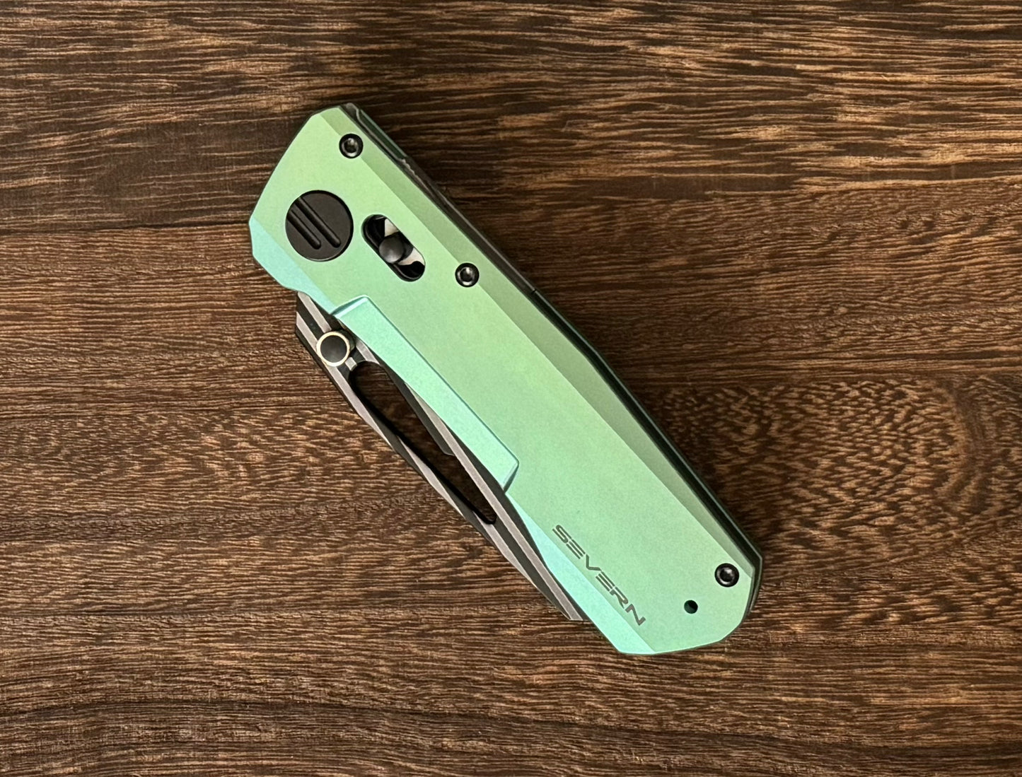 Winterblade - Severn Green Ano Titanium, Laser Bacon M390 Blade - Brand New Urban Cutlery & Lifestyle Shoppe
