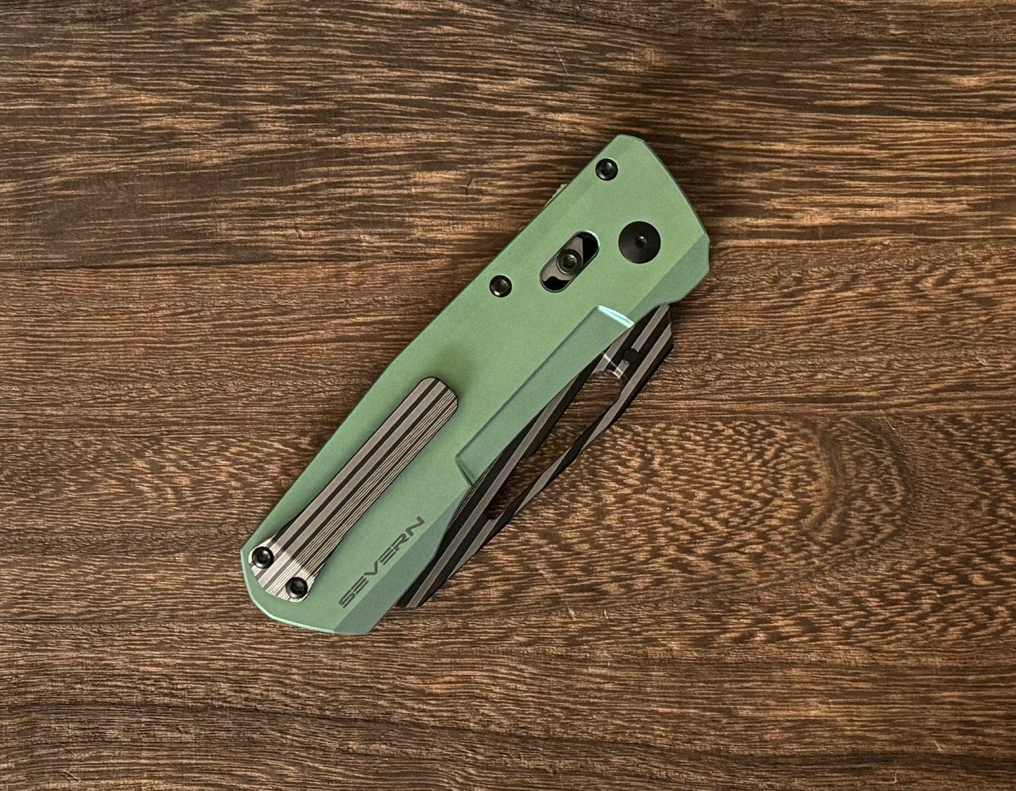 Winterblade - Severn Green Ano Titanium, Laser Bacon M390 Blade - Brand New Urban Cutlery & Lifestyle Shoppe