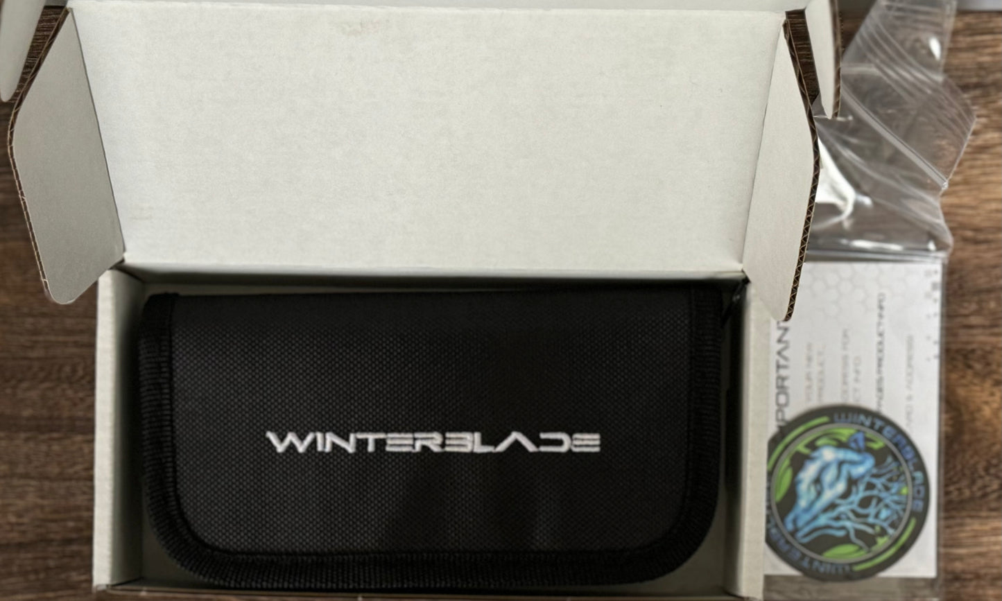Winterblade - Severn Green Ano Titanium, Laser Bacon M390 Blade - Brand New Urban Cutlery & Lifestyle Shoppe