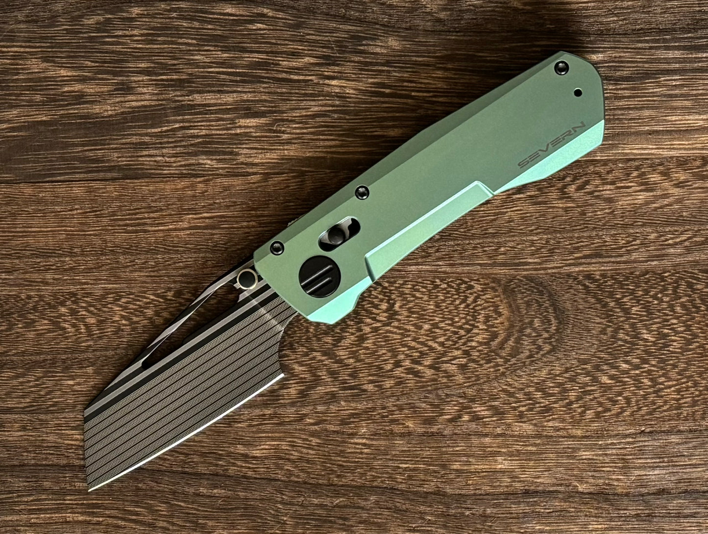 Winterblade - Severn Green Ano Titanium, Laser Bacon M390 Blade - Brand New Urban Cutlery & Lifestyle Shoppe