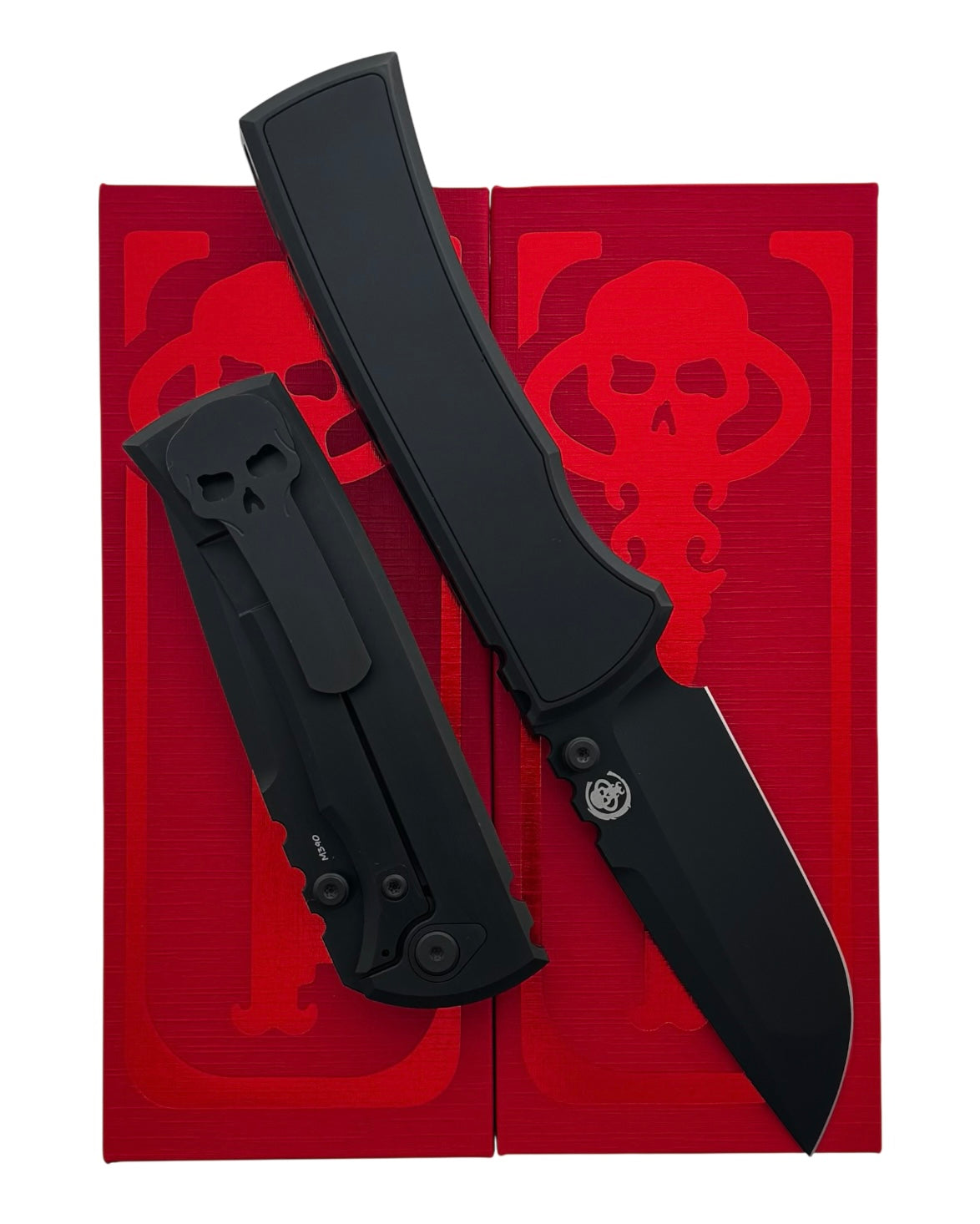 Chaves Knives-Chaves Knives Magnetic Inlay Integral Redencion 229 Frame Lock - Black PVD w/ Satin Flats Titanium Handles w/ Magnetic Inlay - Black PVD M390 Drop Point Blade-1-Urban Cutlery