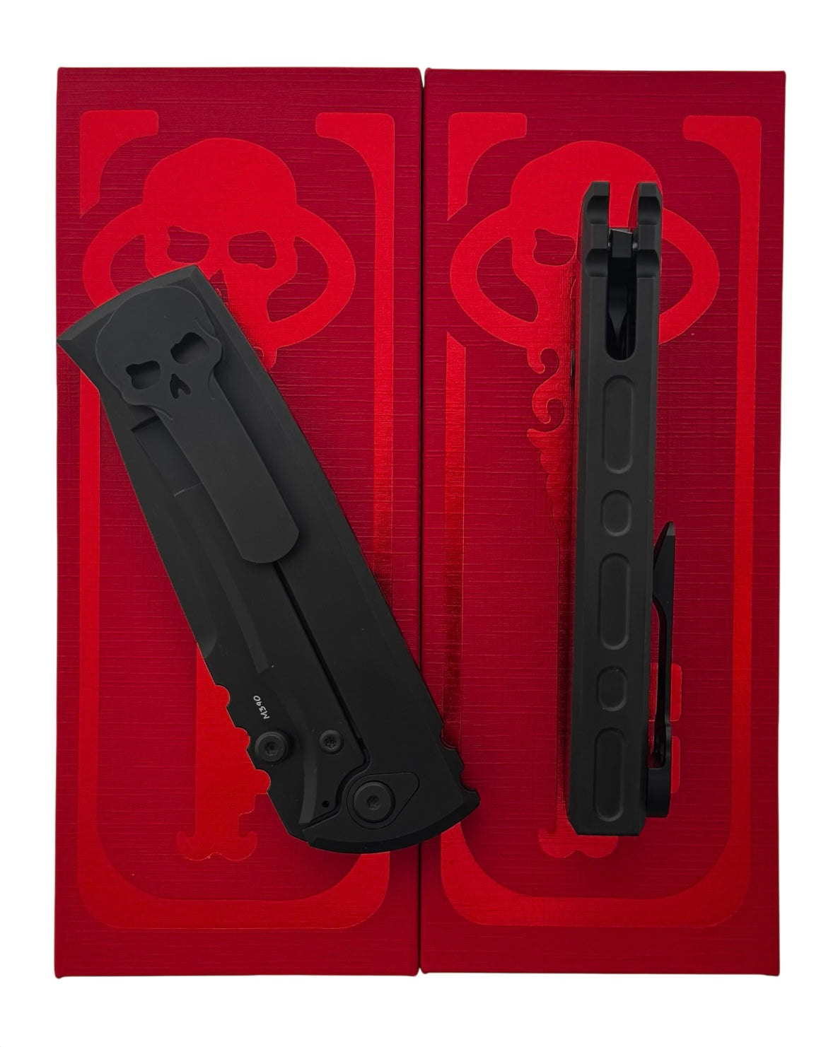 Chaves Knives-Chaves Knives Magnetic Inlay Integral Redencion 229 Frame Lock - Black PVD w/ Satin Flats Titanium Handles w/ Magnetic Inlay - Black PVD M390 Tanto Blade-3-Urban Cutlery