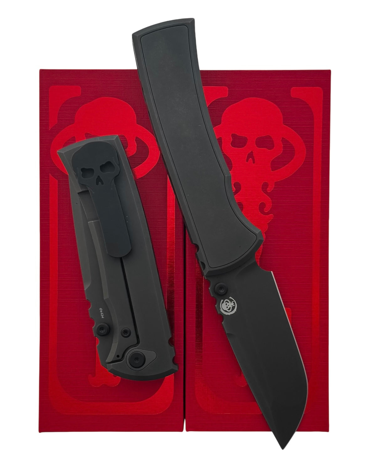 Chaves Knives-Chaves Knives Magnetic Inlay Integral Redencion 229 Frame Lock - Gray PVD Titanium Handles w/ Magnetic Inlay - Gray PVD M390 Drop Point Blade-1-Urban Cutlery