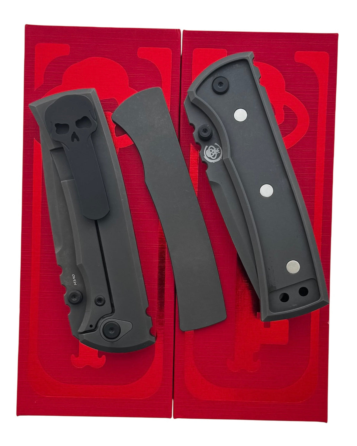 Chaves Knives-Chaves Knives Magnetic Inlay Integral Redencion 229 Frame Lock - Grey PVD Titanium Handles w/ Magnetic Inlay - Grey PVD M390 Drop Point Blade-2-Urban Cutlery