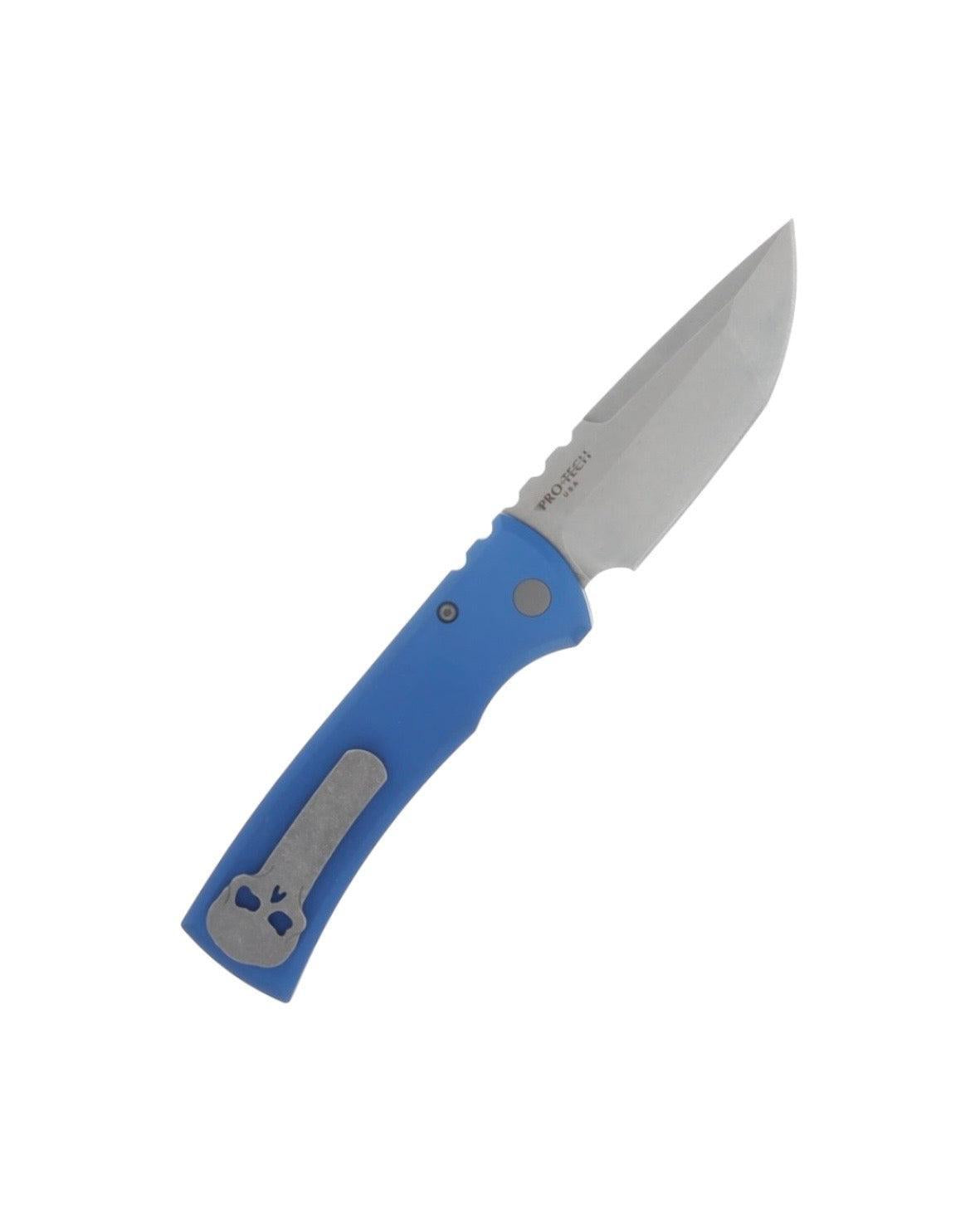 Chaves Knives-Chaves x ProTech 229 Redencion Auto - Blue Handles - Stonewash S35vn Tanto Blade-3-Urban Cutlery