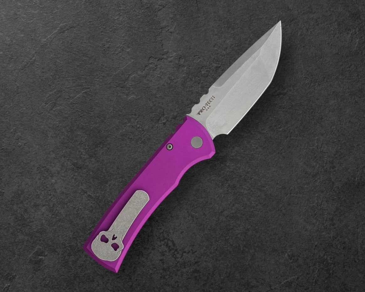 Chaves Knives-Chaves x ProTech 229 Redencion Auto - Purple Handles - Stonewash S35vn Blade-2-Urban Cutlery