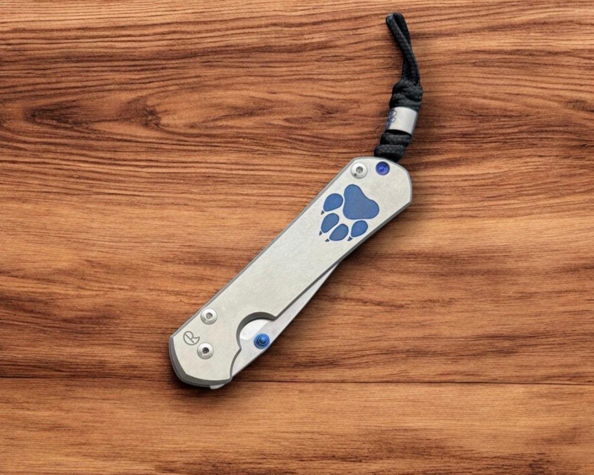 Chris Reeve Knives-Chris Reeve Knives Small Sebenza - Blue Dog Paw Graphic - MagnaCut Blade-Urban Cutlery