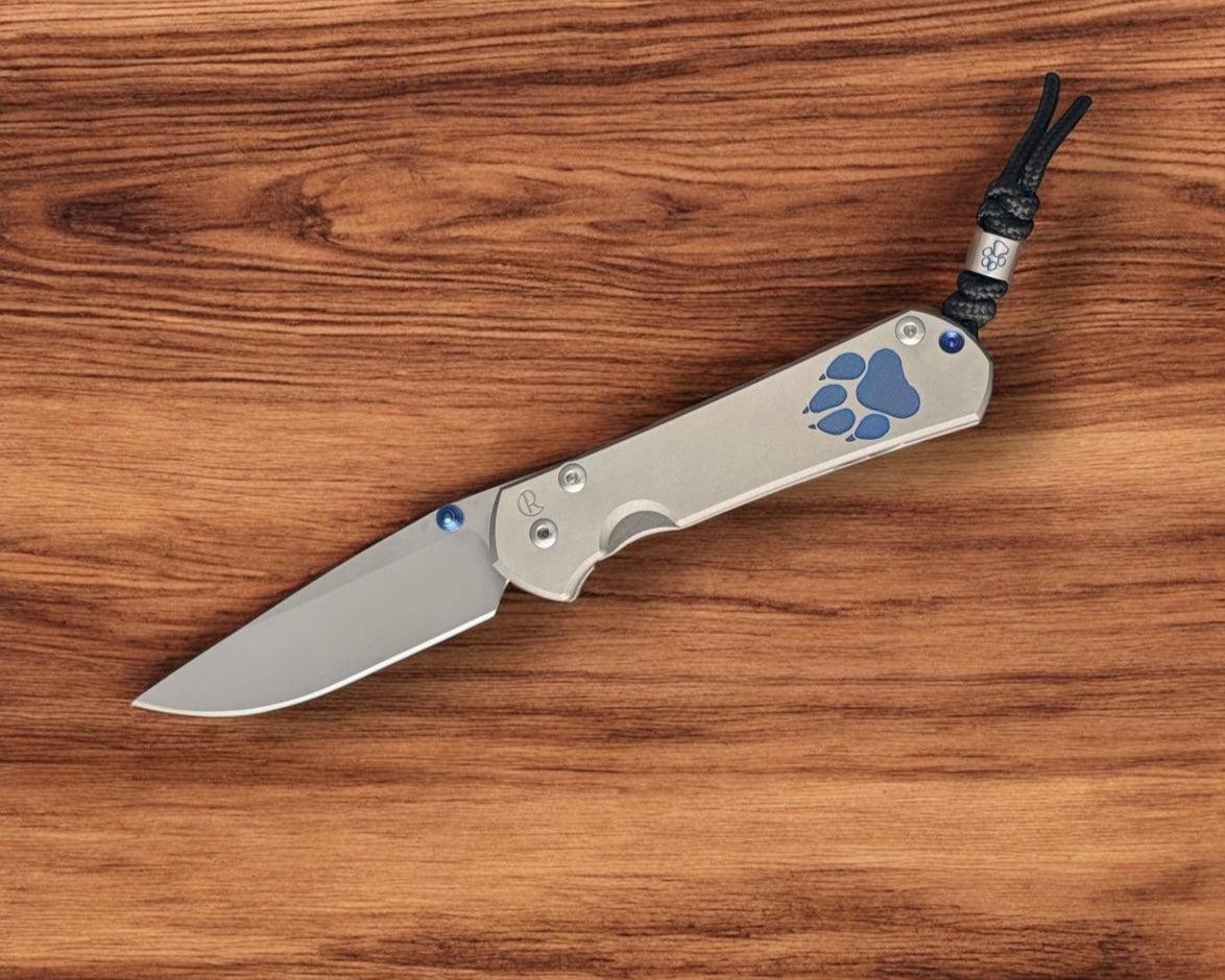Chris Reeve Knives-Chris Reeve Knives Small Sebenza - Blue Dog Paw Graphic - MagnaCut Blade-Urban Cutlery