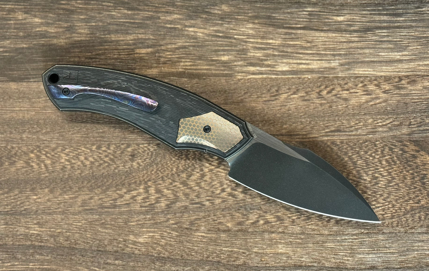 Custom Knife Factory-Custom Knife Factory Davless Carbon Fiber & Superconductor w/ Two Tone Blackwash-Urban Cutlery