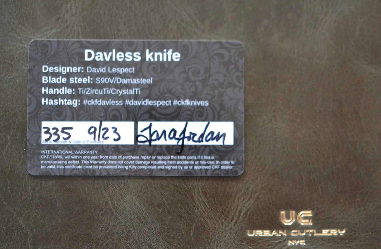 Custom Knife Factory-Custom Knife Factory Davless Carbon Fiber & Superconductor w/ Two Tone Blackwash-Urban Cutlery